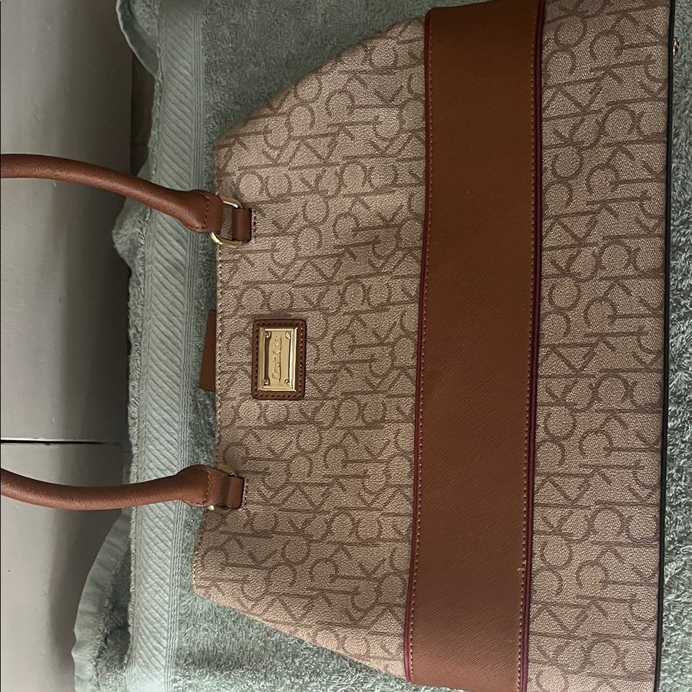 Calvin Klein Collection Tan and Brown Tote